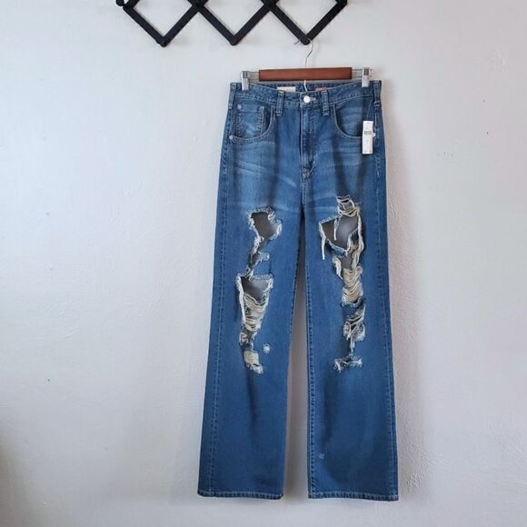Anthropologie Pilcro The Joey High-Rise Distressed Straight Jeans Size 26 NWT - Picture 9 of 14